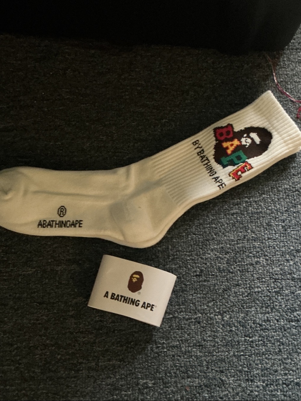 White Logo Crew Socks